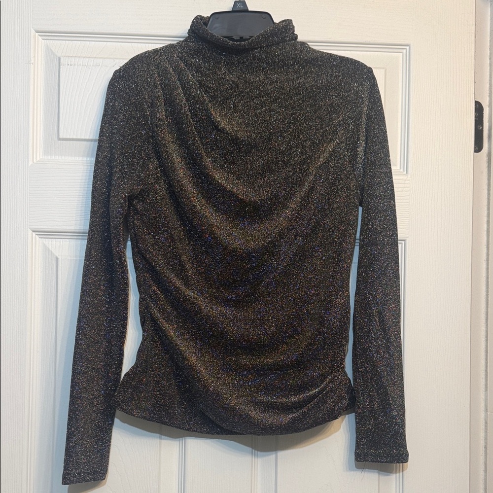 White House Black Market Black Gold Sparkle Blouse